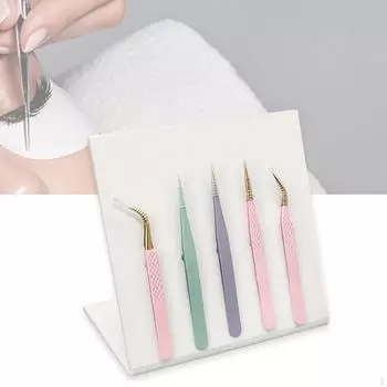 Tweezers Stand Display Collecting Arranging Eyelash Extension Supplies Lash Holder белый