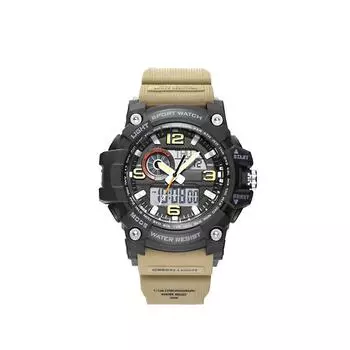 TwentySeventeen Outdoor Dual Display Electronic Watch Циферблат с двойным дисплеем и календарем с обратным отсчетом времени. Водонепроницаемые цифровые часы для спорта на открытом воздухе. S зелёный