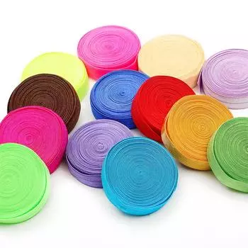 Твердая блестящая FOE сложенная эластичная атласная резинка для волос, повязка на голову, платье, шитье, кружевная отделка One Size чёрный