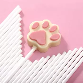 Твердая бумажная палочка для леденцов, твердая конфетная бумажная палочка, запеченная палочка для торта своими руками белый