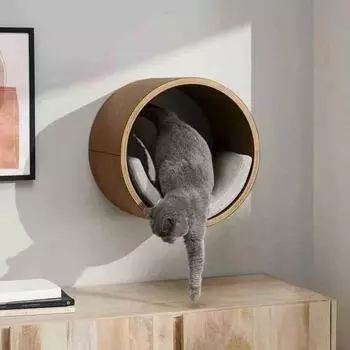 Твердая деревянная конструкция для лазанья для кошек, надувной домик, настенная кровать, логово для кошек, настенный набор для лазанья, когтеточка, аксессуары, игрушки, продукт With Mat