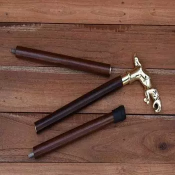 Твердая деревянная трость в стиле короля Ягуара ручной работы с ручкой в виде головы Ягуара, подарок на день рождения