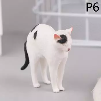 Твердая имитация модели животного, лежащая оранжевая фигурка кошки, симпатичное украшение для рабочего стола, мини-модель кошки, орнамент 6