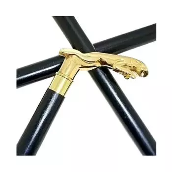 Твердая латунная ручка Jaguar винтажная трость для ходьбы черная деревянная трость подарок