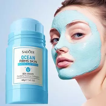 Твердая маска для лица с зеленым чаем, медом, персиком, очищающая поры, увлажняющая, длинная, угольно-баклажановая грязевая пленка