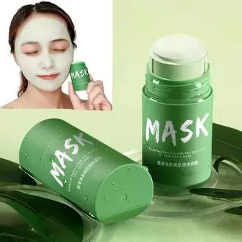 Твердая маска, увлажняющая грязевая маска, очищающая маска для лица против морщин с зеленым чаем/баклажанами 40g