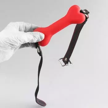 Твердая силиконовая маска с милой собачьей костью и кляпом во рту, БДСМ