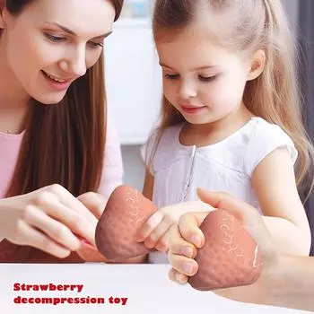 Твердая снежная верхушка Клубника Сжимание Веселье Мягкая имитация силикона Ощущение декомпрессии Вентиляционная игрушка One Size розовый