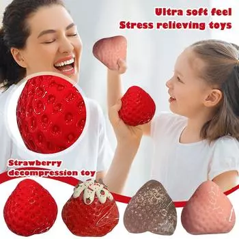 Твердая снежная верхушка Клубника Сжимание Веселье Мягкая имитация силикона Ощущение декомпрессии Вентиляционная игрушка One Size