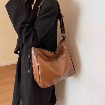 Твердая сумка на плечо большой емкости, женская большая сумка из искусственной кожи бежевый