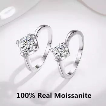 Твердое кольцо из стерлингового серебра 925 пробы с муассанитом в виде головы быка, цвет D, 0,5-1 карат, свадебные обручальные кольца с витой рукой, ювелирные изделия 5