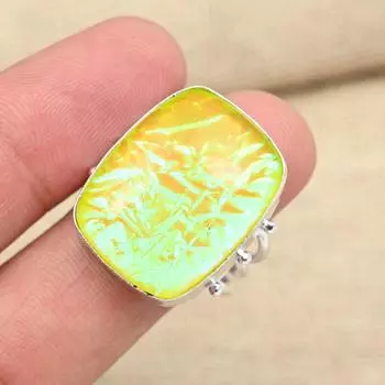 Твердое кольцо из стерлингового серебра 925 пробы ручной работы с оранжевым тройным опалом и драгоценным камнем для нее 4 оранжевый