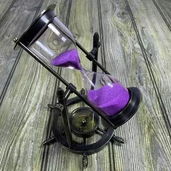 Твердое латунное колесо, песочный таймер, компас, песочное стекло, домашний декор, офисный декор, настольный предмет