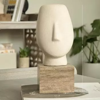 Твердое лицо Ecomix Скульптура 38 см высотой, Домашний декор, Статуэтка-экспонат для гостиной и офиса, Современный эстетический настольный декоративный акцент, Уникальный подарок