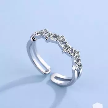 Твердое серебро 925 пробы 1 карат с цирконом кубическое кольцо для женщин Anillos De Engagement Silver 925 ювелирные изделия с бриллиантами открытые кольца для девочек Resizable