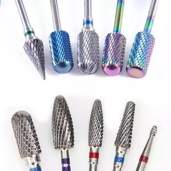 Твердосплавные вольфрамовые насадки для ногтей, фрезы, электрические сверла для ногтей, инструменты для очистки кутикулы для педикюра, маникюрные буферы, дрель