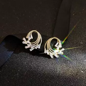 Твердые 14-каратного золотого цвета, ювелирные изделия с бриллиантами, серьги с драгоценными камнями для женщин, натуральное серебро 925 пробы, Bizuteria Aros Mujer Oreja Girls белый