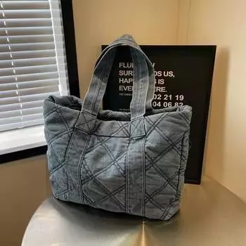 Твердые джинсовые женские сумки большой вместимости, высококачественные повседневные сумки на ремне с застежкой-молнией, повседневные сумки для женщин