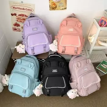 Твердые мягкие внутренние модные повседневные брендовые женские сумки большой вместимости на молнии из нейлона для женщин