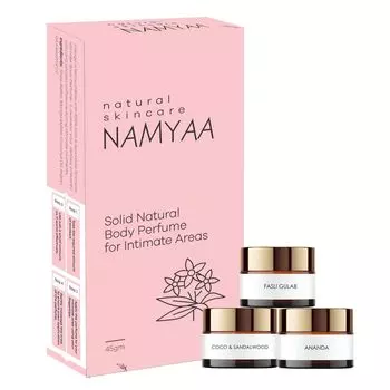 Твердые натуральные духи для тела для чувствительных зон подмышек, внутренней поверхности бедра, коленей и зоны бикини для женщин (Пакет из 3) 45g