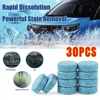 Твердые очистители лобового стекла автомобиля Шипучие таблетки Жидкость для омывателя лобового стекла Таблетки для чистки лобового стекла Очиститель для окон 5PC
