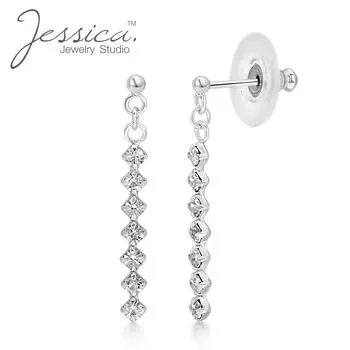 Твердые серьги-гвоздики из стерлингового серебра 925 пробы с кристаллами для женщин