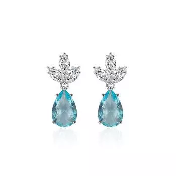 Твердые серьги из стерлингового серебра 925 пробы с сапфиром для женщин Aros Mujer Oreja Origin, ювелирные изделия с сапфиром и драгоценными камнями, серьги Orecchini Dorp синий