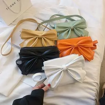 Твердые сумки из натуральной кожи, универсальные модные сумки для женщин, съемная сумка с галстуком-бабочкой, женская сумка белый