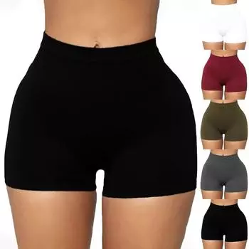 Твердые женские эластичные леггинсы с высокой талией, узкие спортивные шорты, шорты для йоги XXXXXL серый