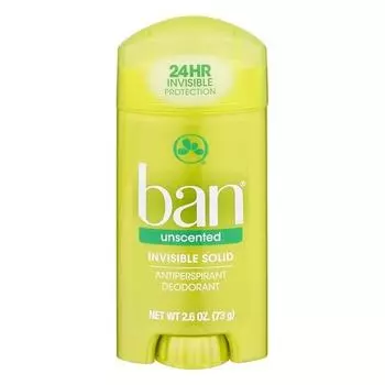 Твердый дезодорант-антиперспирант Ban Antiperspirant без запаха, 2,6 унции, 4 упаковки, 4 шт., 73 г