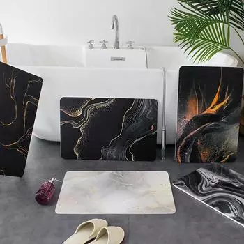 Твердый диатомовый грязевой абсорбирующий коврик, нескользящий коврик для двери ванной комнаты, бытовой коврик для двери туалета из диатомовой земли, коврик для ног в туалете 20*30cm