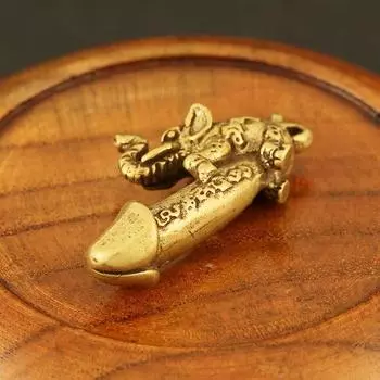 Твердый латунный слон, мужской брелок для гениталий, кулон, автомобиль, мужской кулон в виде пениса, брелок