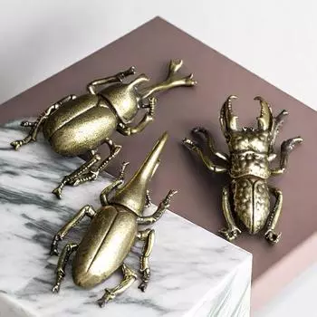 Твердый латунный жук-украшение креативная фея медь насекомое чай питомец ручной работы стол подарок