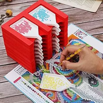 Твердый лоток для сортировки алмазной живописи, двухрядная износостойкая организация синий