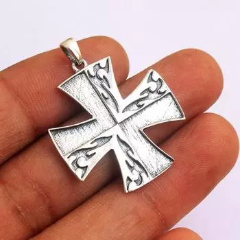 Твердый мальтийский крест-подвеска из 100% стерлингового серебра 925 пробы, дизайнерские ювелирные изделия унисекс
