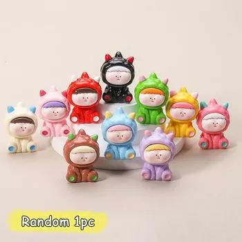 Твердый маленький дракончик Лилит мини фигурка случайный 1 шт настольный милый мультяшный декоративный орнамент смоляные аксессуары 1pc