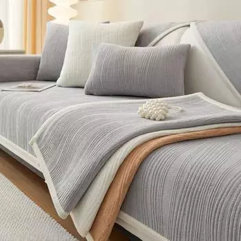 Твердый молочный бархатный коврик для дивана, универсальный противоскользящий и пылезащитный чехол для дивана на четыре сезона, скандинавский минималистичный диван, подушка 70x70cm