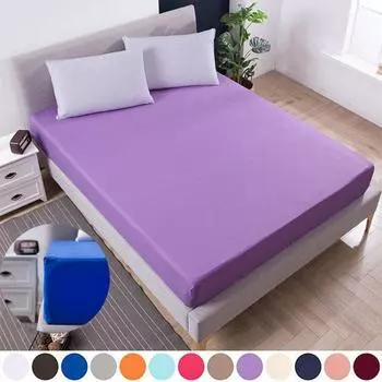 Твердый наматрасник с эластичной лентой, шлифовальный дышащий чехол для кровати с защитой от клещей Queen King 80X200cmX25 белый