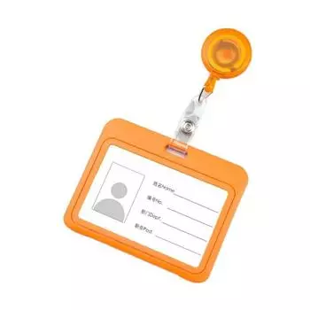 Твердый пластиковый чехол-кармашек для карточки с клипсой Чехол для проездного билета Автобусный чехол для карточки Бизнес orange-A