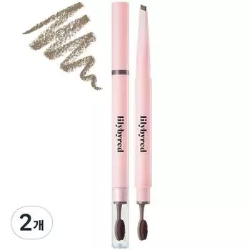 Твердый плоский карандаш для бровей Lilybyred 0,17 г, 05 пепельно-коричневый, 2 шт.