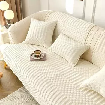 Твердый плюшевый ретро дышащий диванный коврик, современный минималистичный удобный диванный коврик, пылезащитный противоскользящий многоцветный диванный коврик 70x70cm 1pcs