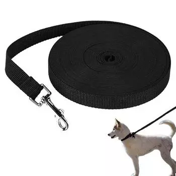Твердый прочный поводок для собак для маленьких больших собак, кошек, домашних животных, щенков, тренировочная веревка для ходьбы, нейлоновая веревка для больших собак, длинные поводки, прогулочная защитная цепь, бульдог 1.5 m x 2.0 cm чёрный