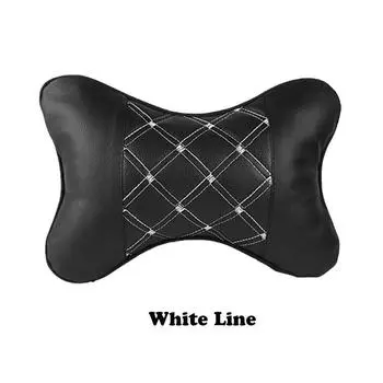Твердый PU Авто Универсальный Дышащий Защита Талии Подголовник Автомобильная Подушка Поддержка Головы red line