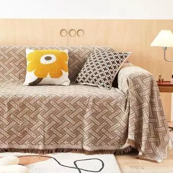 Твердый скандинавский чехол для дивана, ткань INS, защита от кошачьих царапин, полный комплект, противоскользящий коврик для дивана, простой современный универсальный чехол для дивана 180x180cm