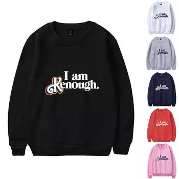 Твердый свитер с круглым вырезом и длинными рукавами с принтом для пар M чёрный