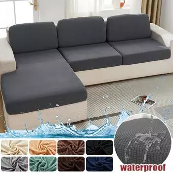 Твердый водонепроницаемый чехол для диванной подушки, защита для мебели для гостиной, эластичный съемный чехол для кресла, L-образный чехол для дивана Normal Size (S)-1pc чёрный
