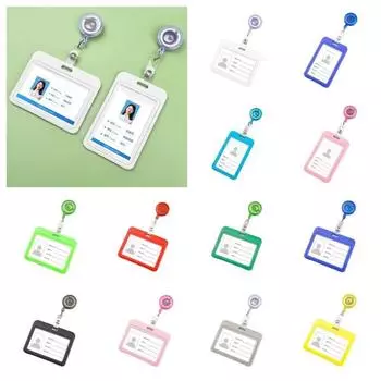 Твердый выдвижной чехол для карточек Многоцветный чехол для карточек Автобус Чехол для карточек Чехол-рукава с зажимом Женский green-A