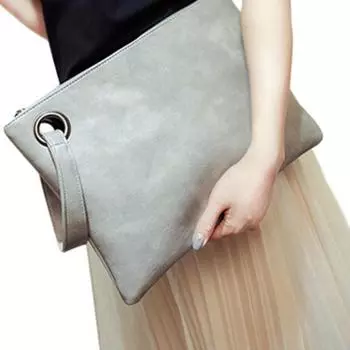 Твердый женский клатч, кожаный конверт, вечерняя сумочка JM05 чёрный