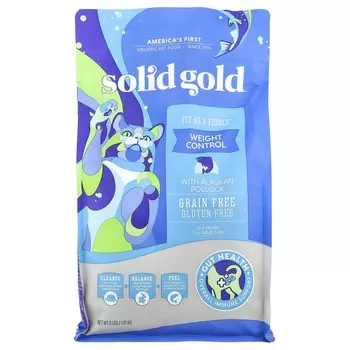 Твердый Золотой, В форме Ficle™, Кошка, Взрослый, с Аляскинским Минтаем, 1,36 кг (3 фунта)