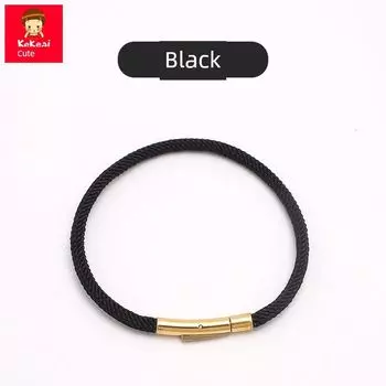 Твил Милан 3D Твердое Чистое Золото Пара Этот Год Животного Красная Веревка Black rope bracelet (including buckle 16cm)